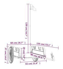 Remorque de vélo cargo vert tissu oxford et fer