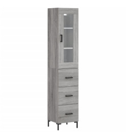 Buffet haut Sonoma gris 34,5x34x180 cm Bois d'ingénierie