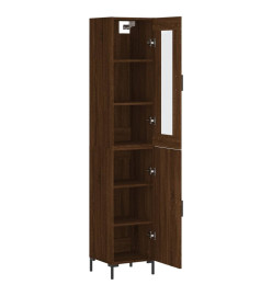 Buffet haut Chêne marron 34,5x34x180 cm Bois d'ingénierie