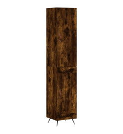 Buffet haut Chêne fumé 34,5x34x180 cm Bois d'ingénierie