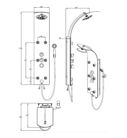 SCHÜTTE Panneau de douche en verre avec mitigeur LANZAROTE blanc