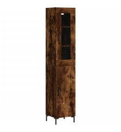 Buffet haut Chêne fumé 34,5x34x180 cm Bois d'ingénierie