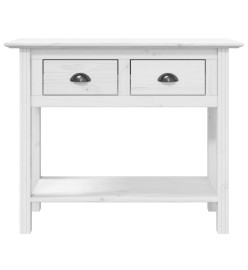 Table console BODO blanc 90x34,5x73 cm bois de pin massif