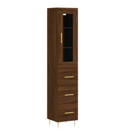 Buffet haut Chêne marron 34,5x34x180 cm Bois d'ingénierie