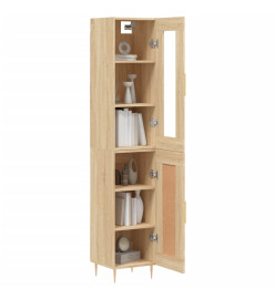 Buffet haut Chêne sonoma 34,5x34x180 cm Bois d'ingénierie