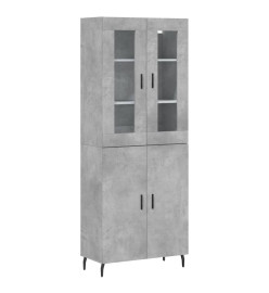 Buffet haut Gris béton 69,5x34x180 cm Bois d'ingénierie