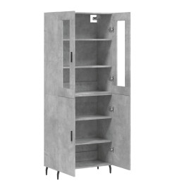 Buffet haut Gris béton 69,5x34x180 cm Bois d'ingénierie