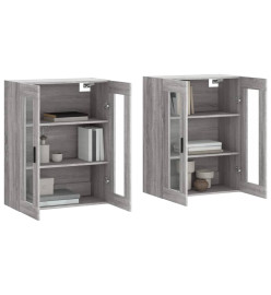 Armoires murales 2 pcs sonoma gris bois d'ingénierie