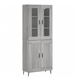 Buffet haut Sonoma gris 69,5x34x180 cm Bois d'ingénierie