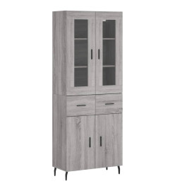 Buffet haut Sonoma gris 69,5x34x180 cm Bois d'ingénierie