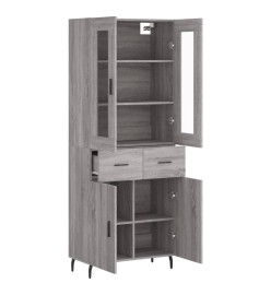 Buffet haut Sonoma gris 69,5x34x180 cm Bois d'ingénierie