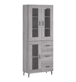 Buffet haut Sonoma gris 69,5x34x180 cm Bois d'ingénierie