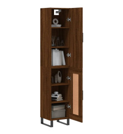 Buffet haut Chêne marron 34,5x34x180 cm Bois d'ingénierie