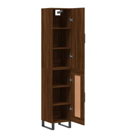 Buffet haut Chêne marron 34,5x34x180 cm Bois d'ingénierie