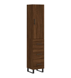 Buffet haut Chêne marron 34,5x34x180 cm Bois d'ingénierie