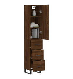 Buffet haut Chêne marron 34,5x34x180 cm Bois d'ingénierie