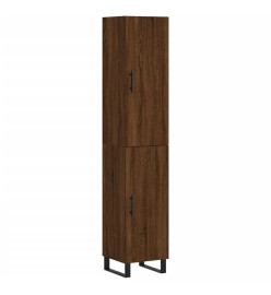 Buffet haut Chêne marron 34,5x34x180 cm Bois d'ingénierie