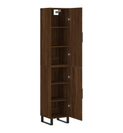 Buffet haut Chêne marron 34,5x34x180 cm Bois d'ingénierie