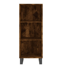 Buffet haut Chêne fumé 34,5x34x180 cm Bois d'ingénierie