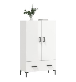 Buffet haut blanc brillant 69,5x31x115 cm bois d'ingénierie