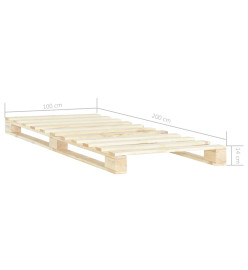 Cadre de lit de palette Bois de pin massif 100 x 200 cm