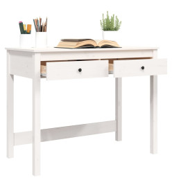 Bureau avec tiroirs Blanc 100x50x78 cm Bois massif de pin