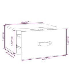 Tables de chevet murales 2 pcs 40x29,5x22 cm