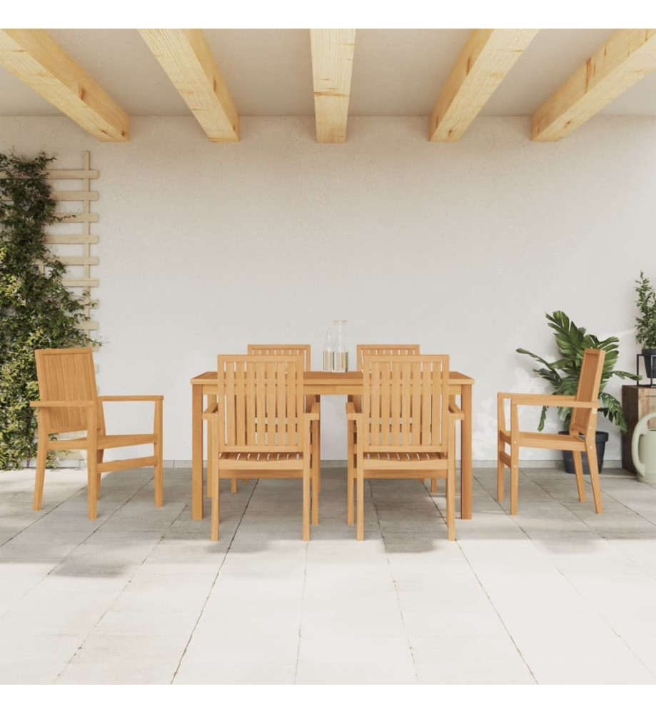 Ensemble à dîner de jardin 7 pcs Bois de teck solide