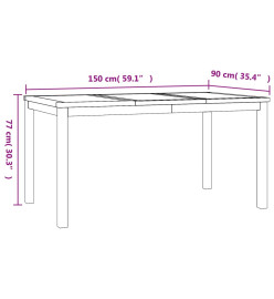 Ensemble à dîner de jardin 7 pcs Bois de teck solide