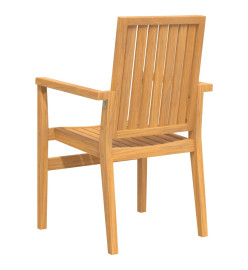 Chaises de jardin empilables lot de 6 56,5x57,5x91 cm bois teck