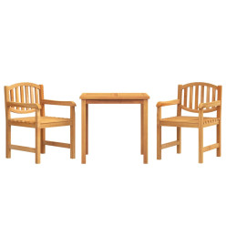 Ensemble à dîner de jardin 3 pcs Bois de teck massif