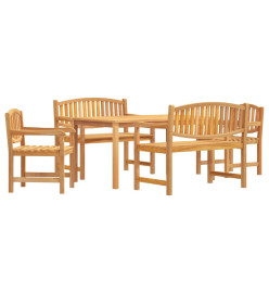 Ensemble à dîner de jardin 5 pcs Bois de teck massif