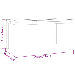 Ensemble à dîner de jardin 5 pcs Bois de teck massif