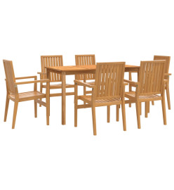 Ensemble à dîner de jardin 7 pcs Bois de teck solide