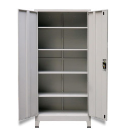 Armoire de bureau avec 2 portes Acier 90 x 40 x 180 cm Gris