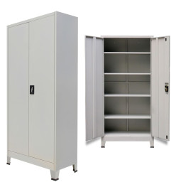 Armoire de bureau avec 2 portes Acier 90 x 40 x 180 cm Gris