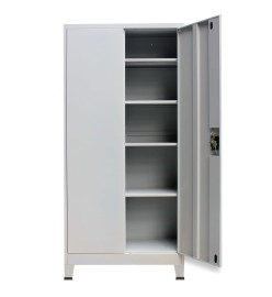 Armoire de bureau avec 2 portes Acier 90 x 40 x 180 cm Gris