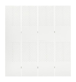 Cloison de séparation 4 panneaux Blanc 160x180 cm Acier