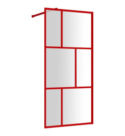 Paroi de douche avec verre ESG transparent rouge 90x195 cm