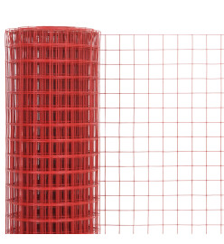 Grillage Acier avec revêtement en PVC 10x0,5 m Rouge