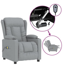 Fauteuil électrique de massage Gris clair Tissu