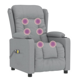 Fauteuil électrique de massage Gris clair Tissu