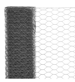 Grillage Acier avec revêtement en PVC 25x0,75 m Gris