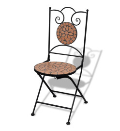 Chaises pliables de bistro 2 pcs Céramique Terre cuite