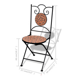 Chaises pliables de bistro 2 pcs Céramique Terre cuite