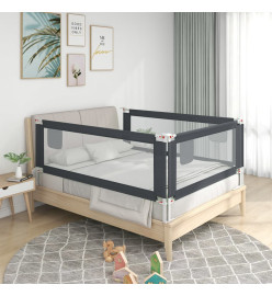 Barrière de sécurité de lit d'enfant Gris foncé 150x25 cm Tissu