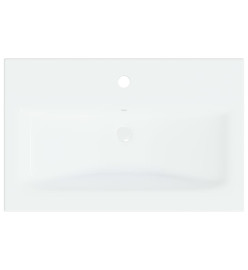 Lavabo encastré avec robinet 61x39x18 cm Céramique Blanc