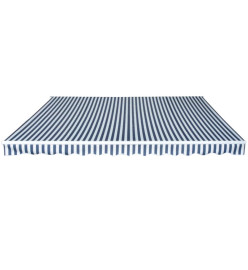 Auvent pliable manuel 450 cm Bleu/blanc