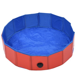 Piscine pliable pour chiens Rouge 80x20 cm PVC