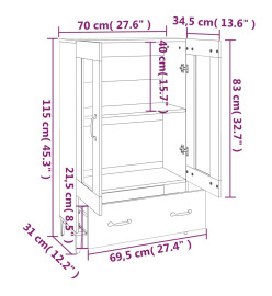 Buffet Blanc 70x31x115 cm Bois d'ingénierie